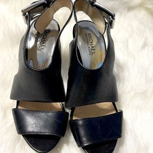 Michael Kors black high heel platform sandals